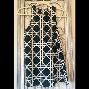 Francesca’s Sleeveless Black White Top Sz S
